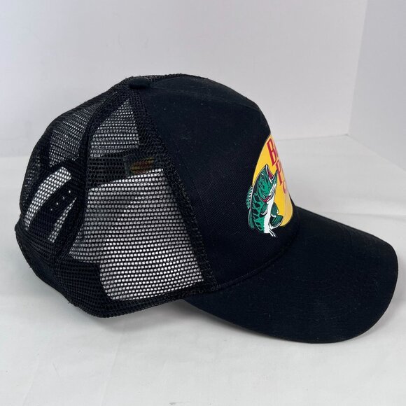 Bass‎ Pro Shops Black Mesh-Back Trucker Hat With Logo Adjustable SnapBack - Picture 3 of 7